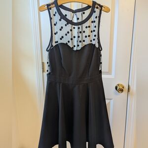 Black and White Fit and Flare Cocktail Dress
